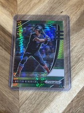 2020 Panini Prizm Draft Picks Green Yellow Hyper #12 Austin Hendrick Reds