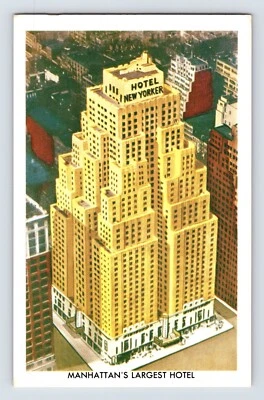 Postcard New York City NY Hotel Yorker Aerial 1950s Unposted Chrome - Image 1 of 2