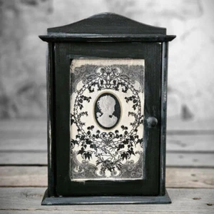Vintage Schlüsselkasten mit 6 Haken 35,5 x 20 cm Landhaus Shabby Retro Handmade - Bild 1 von 3