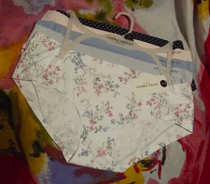 5 NEW LAURA ASHLEY LS9172 5PKCW MF SUPER SOFT NO SHOW HIPSTER PANTIES L - Picture 1 of 2