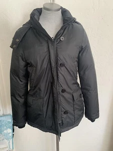 THEORY Women’s Size P Puffer Hooded Coat Jacket Full Zip Black - Picture 1 of 9