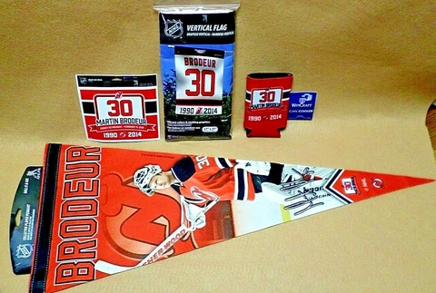 New Jersey Devils MARTIN BRODEUR #30 Retirement Night Souvenir Cozzi, Flag, Deca Cover