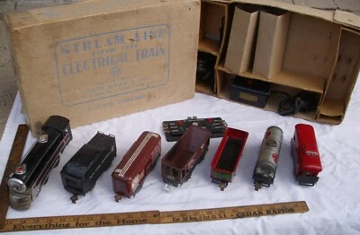 MARX STEAM LINE ELECTRIC TRAIN 7 PIECE SET BOXED 3987 - Image 1 of 4