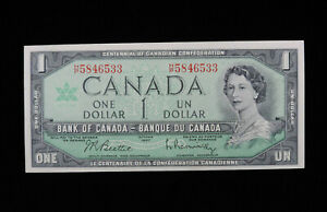 1867 1967 $1 Dollar Bank of Canada Banknote H/P 5846533 Centennial EF Grade Bill
