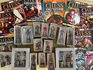 MARVEL CHESS FIGURES JOB LOT 18 PIECES 11 MAGAZINES - Picture 1 of 17