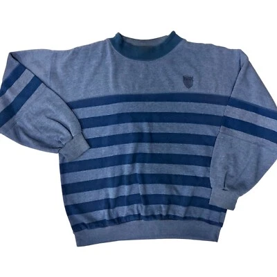 Sudadera De Colección Años 80 Brittania Para Hombre Azul Rayas Anchas LOGO SKATER Ropa de Calle M Foto 1 de 4