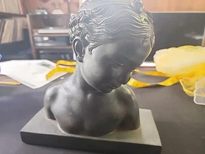 Vintage French Peasant Girl Bust Sculpture 8.5” Tall Plaster or Chalkware Statue - Picture 1 of 5