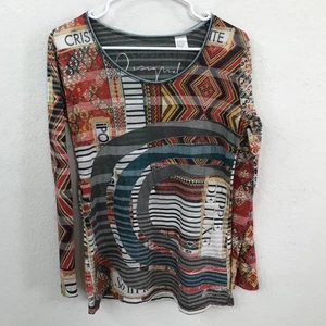 Top Desigual Mujer Manga Larga Estampado Geométrico XL Multicolor Mezcla Viscosa - Imagen 1 de 7