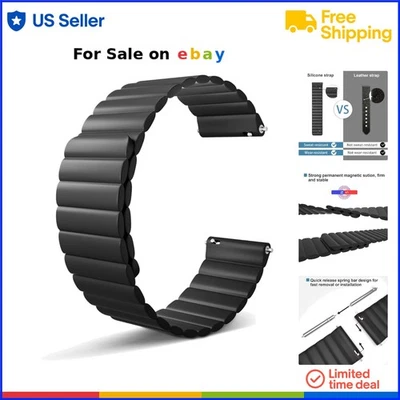 Silicone Smartwatch Band 20mm 22mm Magnetic Quick Release Adjustable Sports - Image 1 of 4