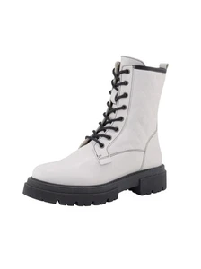 Mode von Heine Damen Stiefelette Nappaleder Blockabsatz weiß schwarz NEU - Bild 1 von 6