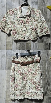 Traje Falda Corta Tapiz Floral Switch Vintage Años 90 M/9 Foto 1 de 4