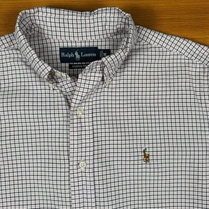 Vintage Ralph Lauren Classic Fit Herren M rosa kariert Langarm Button Down Hemd - Bild 1 von 8