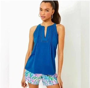 Neu mit Etikett Lilly Pulitzer Issac Strick ärmellos Sommer Top Resort blau Größe XS - Bild 1 von 7