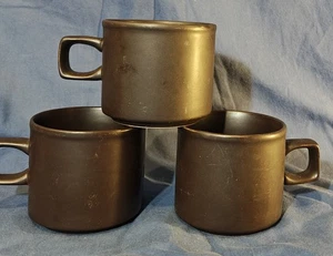 Set Of 3 Vintage Doverstone Heather Brown Coffee Tea Mugs 1970s England  - Picture 1 of 5