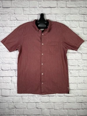 Element Mens XL Short Sleeve Button Down Shirt Red Casual Skateboard Streetwear - Image 1 of 4