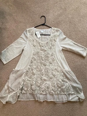 NUEVO CON ETIQUETAS MUJER FERATELLI BOHO TÚNICA SUÉTER TOP TALLA S Foto 1 de 4