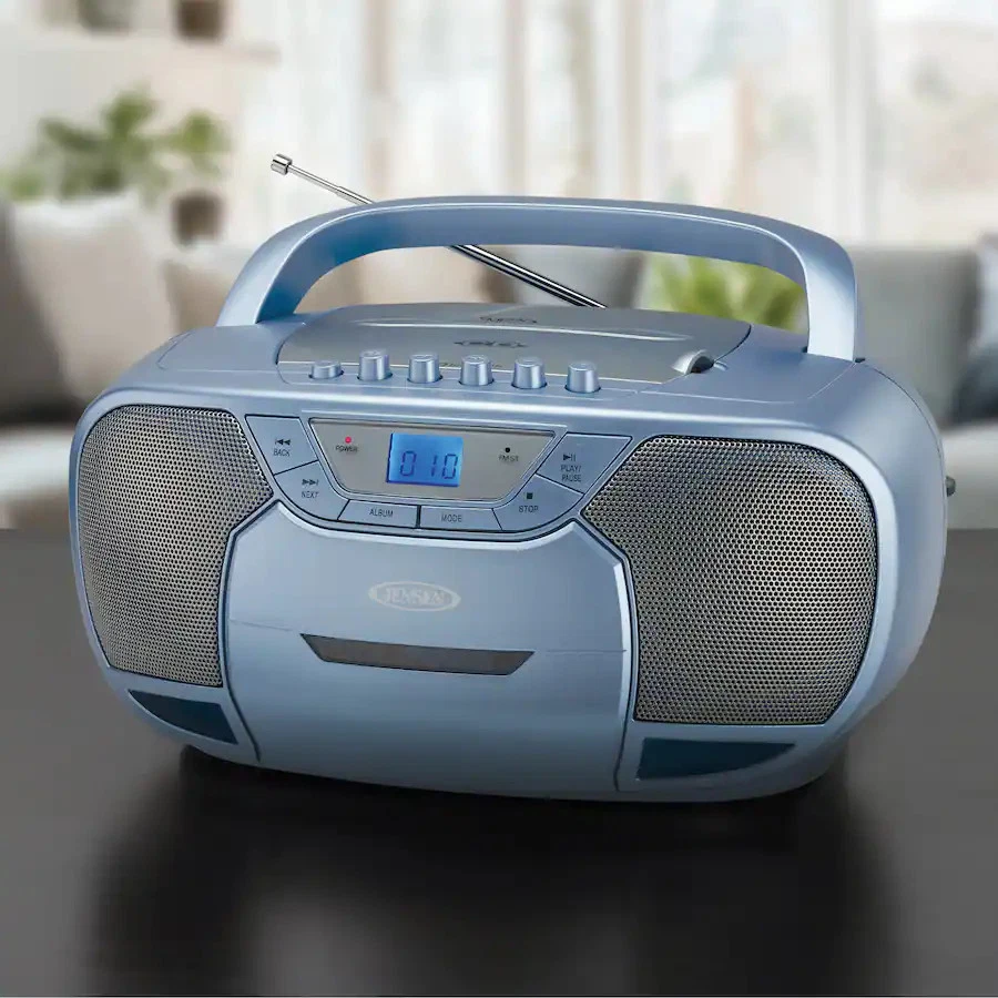 Jensen CD-590-BL Portátil Bluetooth Estéreo AM/FM, CD, Reproductor de Cassette (Caja Abierta) Foto 1 de 1