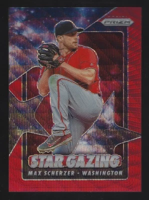 2020 Panini Prizm - Star Gazing Max Scherzer #SG-2 Red Wave Prizm /99 - Imagem 1 de 2