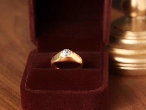 Antique 18k gold diamond ring old mine cut engagement wedding vintage solitaire - Imagen 1 de 7