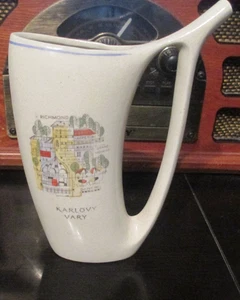 Karlovy Vary Porcelain Mineral Water Spa Sipping Cup CITY SCENE  Czech Republic - Picture 1 of 4