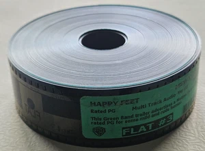 HAPPY FEET 35mm Film Multi Track Flat #3 Movie Trailer Rated PG - Imagen 1 de 2