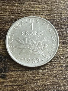 1969 France 1 One Franc Nickel Pre-Euro The Seed Sower Actual Coin TB4770* - Picture 1 of 2