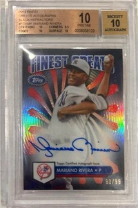 2014 Mariano Rivera Finest Auto Black Refractor- BGS 10 Pristine... #93/99 - Picture 1 of 2