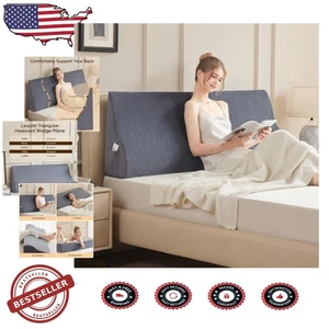 Cuscino con zeppa testiera grigio multiuso - ideale per lettura e relax - Foto 1 di 7
