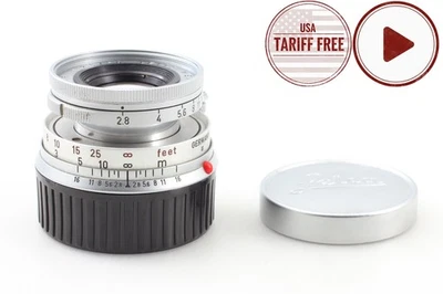 [Exc+5] Leica Leitz Elmar M 50mm 5cm f/2.8 Lens Silver Chrome M Mount From JAPAN - Image 1 of 4