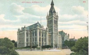 c 1908 POST CARD CITY HALL BUFFALO NEW YORK BOSSELMAN - Picture 1 of 1