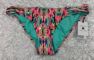 Shade & Shore Small Multi Color BEACH Bikini Bottom Cheeky Braided Sides NWT - Picture 1 of 5
