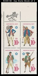 USA5 #1565-68 MNH ZIP PB4 Military Uniforms - Bild 1 von 1