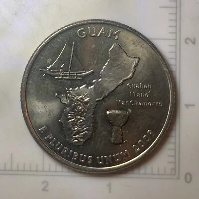 2009 P Guam US Territories Quarter Die Cracks & Slight Toning Error - Image 1 of 4