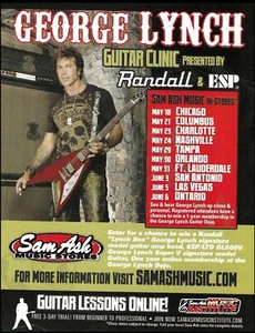 George Lynch Signature Randall Amps & ESP Super V Guitar Clinic 8 x 11 ad print - Picture 1 of 3
