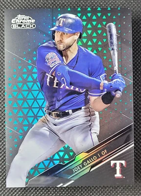 2020 topps chrome black Joey Gallo #45 green refractor /99 RANGERS - Image 1 of 2
