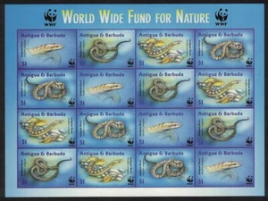 SALE Antigua and Barbuda WWF Antiguan Racer Imperf Sheetlet of 4 sets 2002 - Picture 1 of 1
