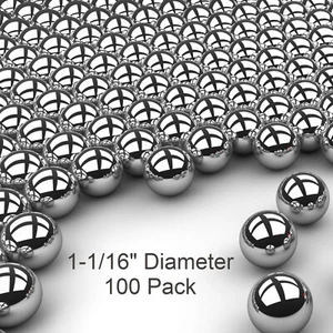 100 1-1/16" Inch Premium Mirror Finish Chrome Steel Replacement Pinballs - Picture 1 of 2