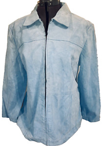 NEW W/O TAGS EXCELLED COLLECTION SUEDE LEATHER JACKET BLUE CLASSIC LOOK SIZE 2X