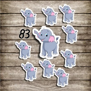 Pegatinas de elefante animal bebé | Lindas y divertidas pegatinas para computadora portátil, teléfono, fundas - Imagen 1 de 2