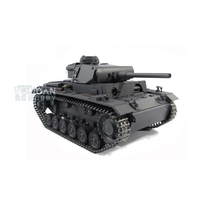 1/16 Mato Almost Full Metal Panzer III RC RTR Tank BB Shooting Pellet Gray Model - Image 1 of 4