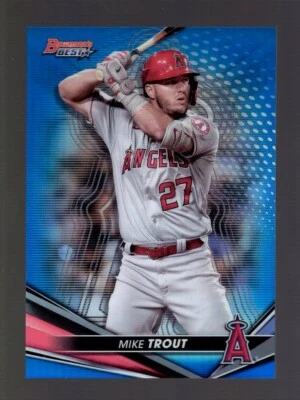 2022 BOWMAN'S BEST BLUE REFRACTOR #14 MIKE TROUT 42/150 ANAHEIM ANGELS - Image 1 of 2
