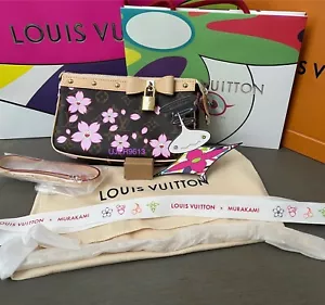 🌸LV x TM Louis Vuitton Murakami Cherry blossom Pochette with LE Goodies & Bag - Picture 1 of 16