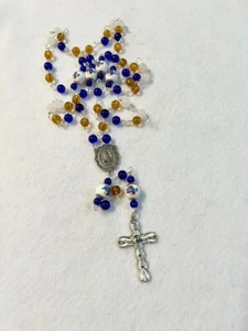UNIVERSITY OF TULSA ROSARY GLASS BEAD COLLEGE FOOTBALL GOLDEN HURRICANES - Picture 1 of 8