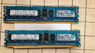 Hynix 4GB 1Rx4 PC3L-10600R DDR3-1333MHz ECC Registered 240-Pin RDIMM FULLY WORKS - Image 1 of 3