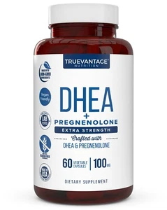 Extra Strength DHEA 100mg Supplement with Pregnenolone 60mg - Picture 1 of 5
