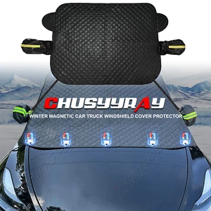 Car Windshield Snow Cover Front Magnetic Winter Ice Frost Guard Protector - Picture 1 of 12