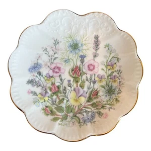 ANSLEY FLORAL ROUND PLATE WILD TUDOR MADE IN ENGLAND 14.5" DIAM. - Picture 1 of 5