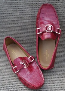 NEU Louis Vuitton Leder Damen Fahrer Mokassins Halbschuhe Gr. 40, Krokoprägung - Bild 1 von 10