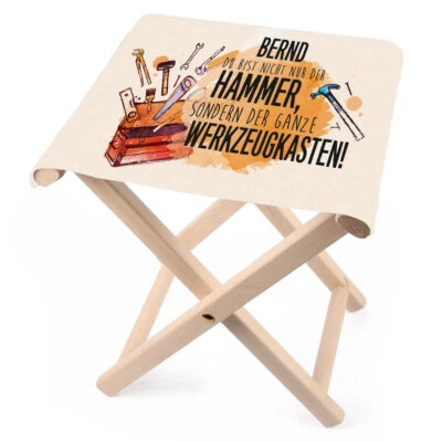 Lustapotheke® praktischer Klapphocker zum Vatertag mit Namensaufdruck - Bild 1 von 4