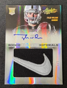 Tyler Wilson RPA Rookie Auto #/2 Nike Swoosh Jersey Patch 2013 Panini Absolute - Picture 1 of 2